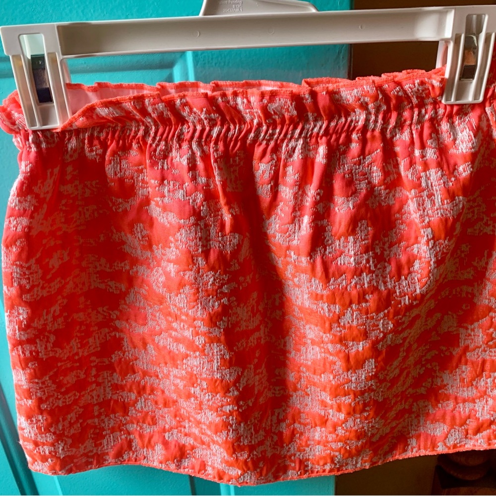 Vibrant Orange and White Skirt